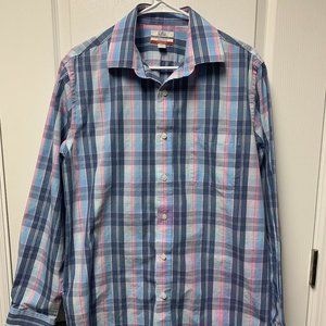 Blue and pink plaid shirt